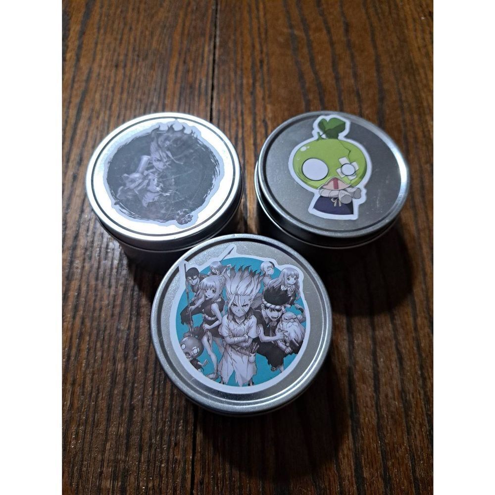 Lot 3 New Anime Hand Poured Soy Wax Candles in Tins